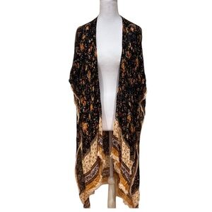 NWOT American Eagle Outfitters Black and Orange Wrap kimono